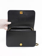 Chanel Black Vintage 1997 Quilted Leather Push Lock Classic Full Flap Bag GHW