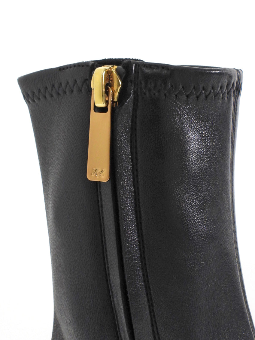 Herbert Levine All In Black Lambskin 30 Zip Ankle Boot - 37