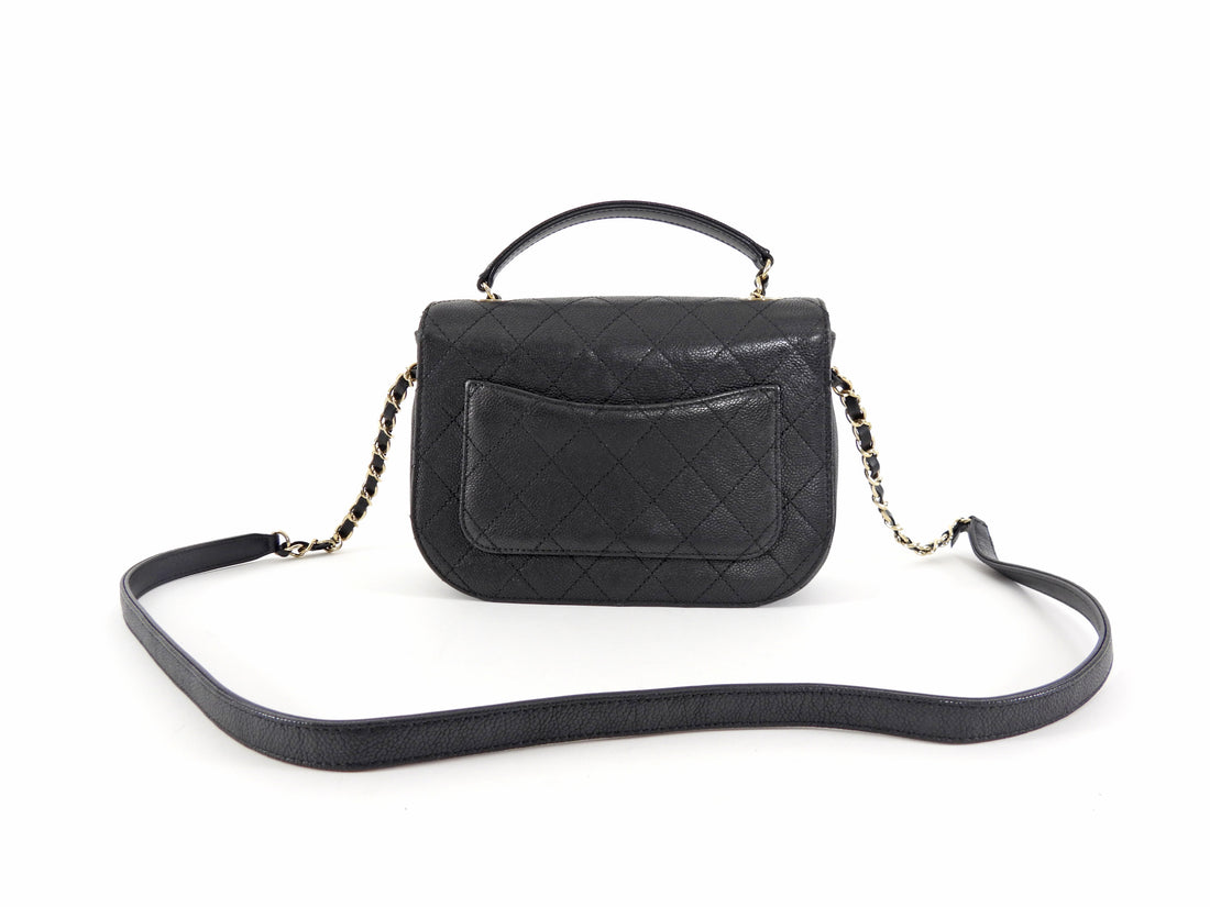 Chanel Black Caviar Leather Coco Curve Cuba Small Two Way Bag