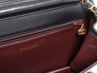 Chanel Black Vintage 1997 Quilted Leather Push Lock Classic Full Flap Bag GHW