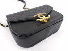 Chanel Black Caviar Leather Coco Curve Cuba Small Two Way Bag