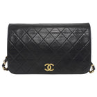 Chanel Black Vintage 1997 Quilted Leather Push Lock Classic Full Flap Bag GHW
