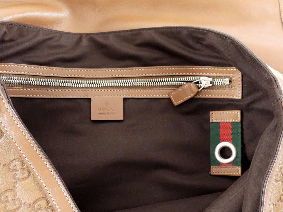 Gucci Caramel Brown Guccissima Leather Messenger Flap Bag
