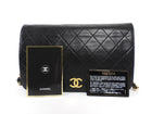 Chanel Black Vintage 1997 Quilted Leather Push Lock Classic Full Flap Bag GHW