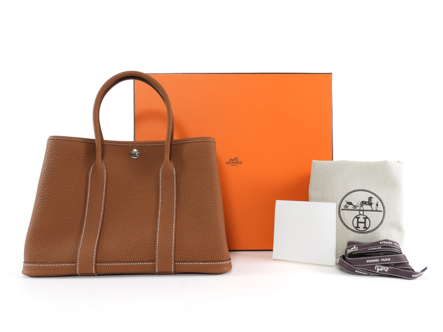 Hermes Garden Party 30 TPM Gold Negonda Leather Tote Bag 2025