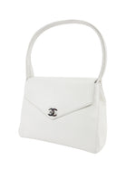 Chanel White Vintage 1997 CC Soft Envelope Shoulder Flap Bag SHW