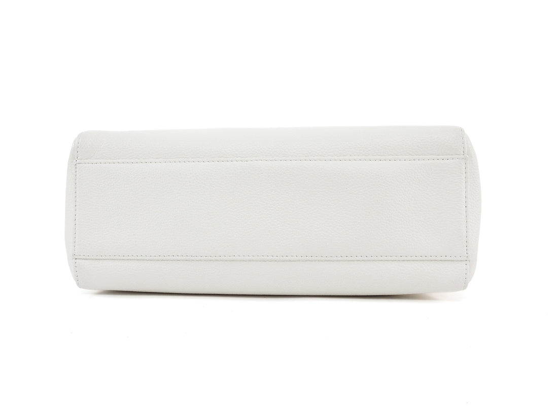 Chanel White Vintage 1997 CC Soft Envelope Shoulder Flap Bag SHW