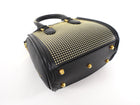 Alexander McQueen Gold Studded Black Leather Mini Heroine Top Handle Bag