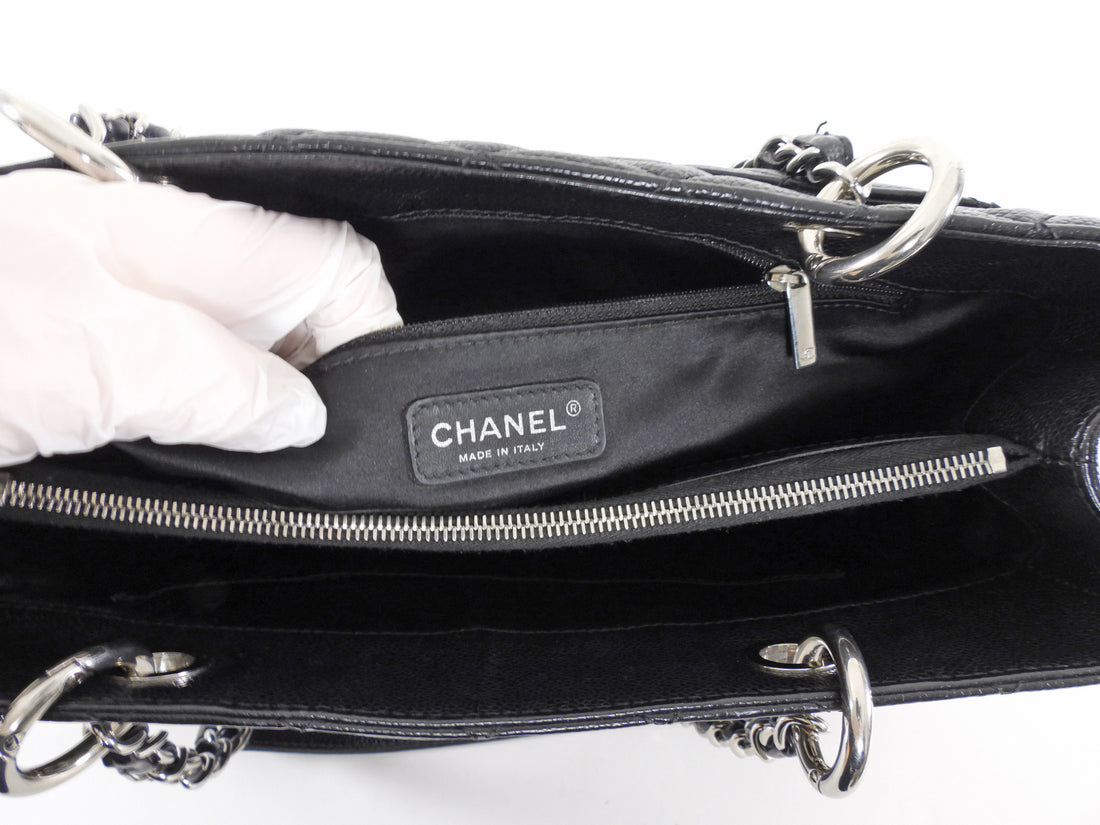 Chanel Black Caviar Leather GST Grand Shopping Tote Bag