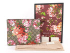 Gucci Brown Pink Monogram Coated Canvas Blooms Floral Cosmetic Zip Pouch Bag