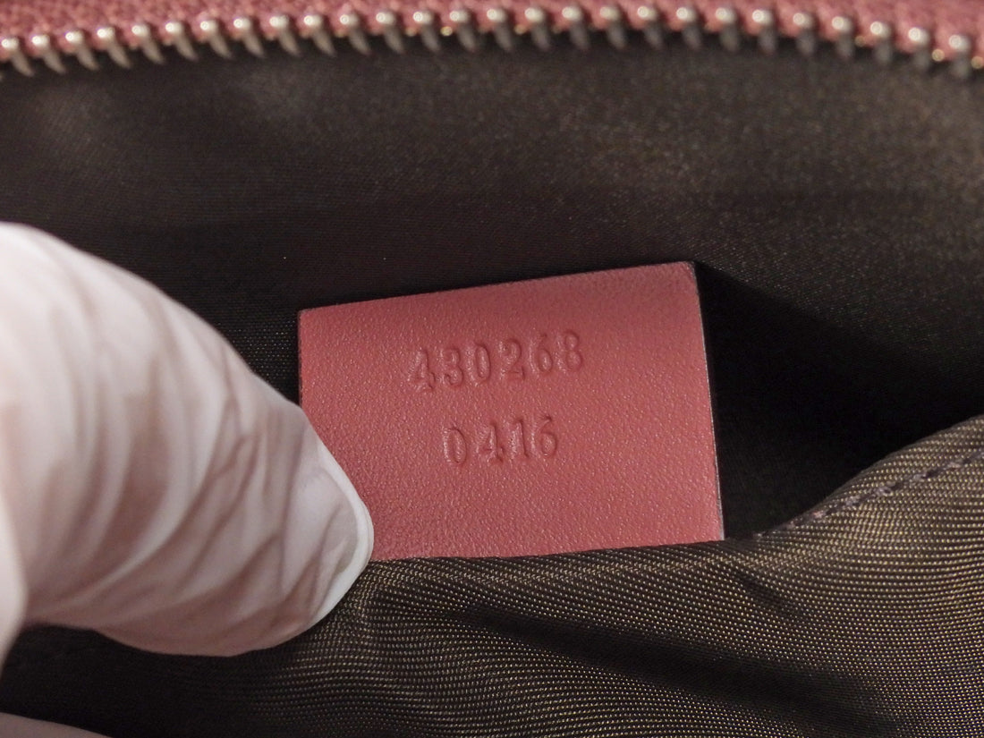 Gucci Brown Pink Monogram Coated Canvas Blooms Floral Cosmetic Zip Pouch Bag