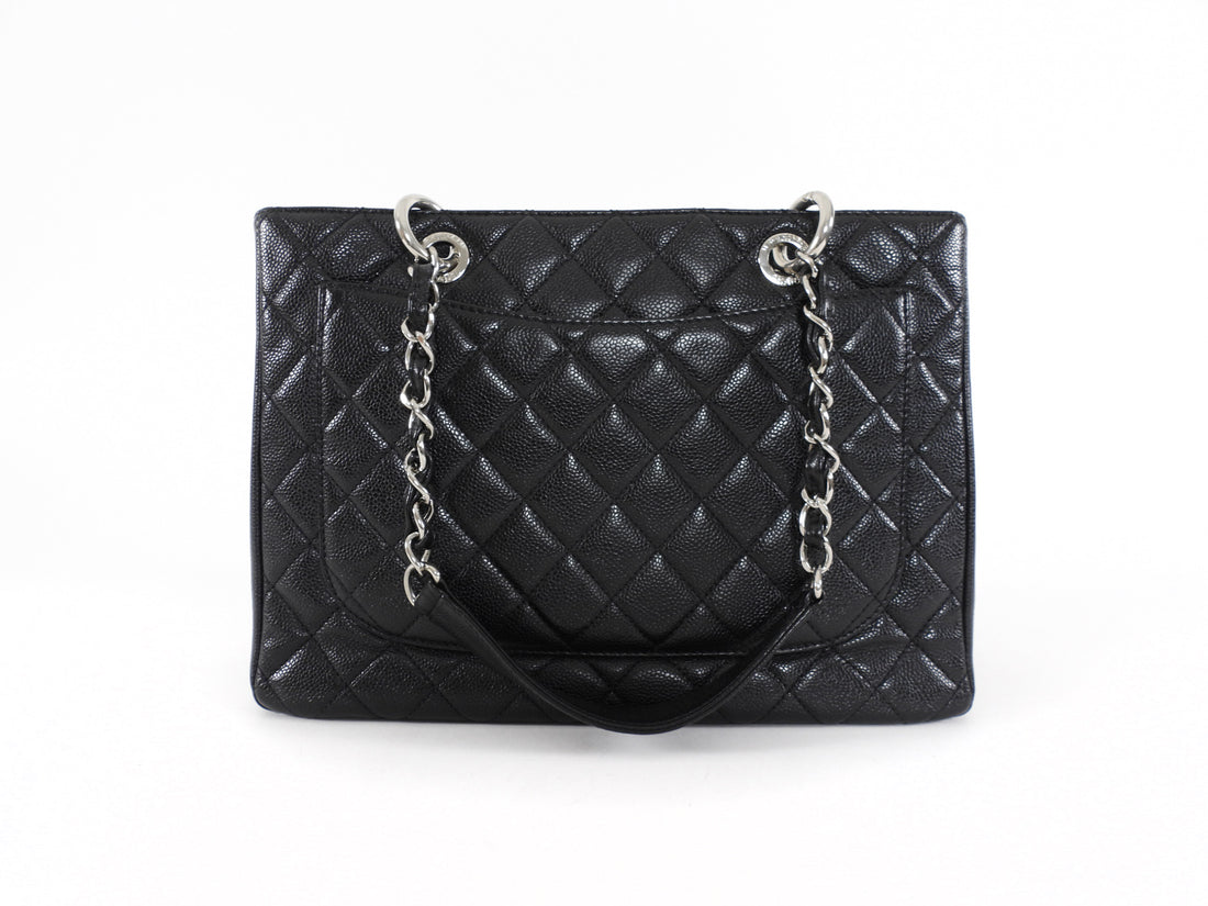 Chanel Black Caviar Leather GST Grand Shopping Tote Bag