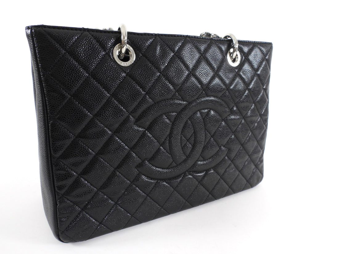 Chanel Black Caviar Leather GST Grand Shopping Tote Bag