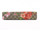 Gucci Brown Pink Monogram Coated Canvas Blooms Floral Cosmetic Zip Pouch Bag