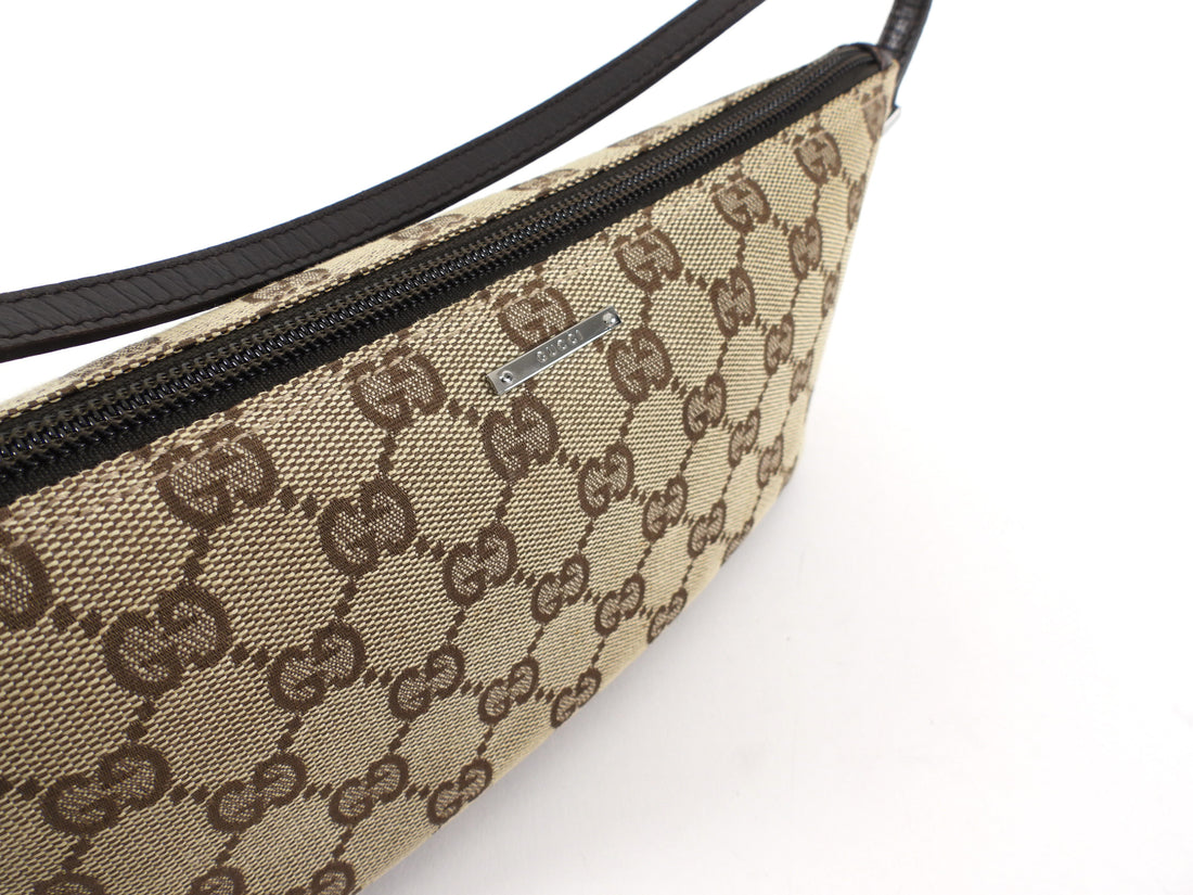 Gucci Brown Monogram Canvas Small Boat Bag