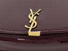 Saint Laurent Burgundy Patent Leather Voltaire Shoulder Bag