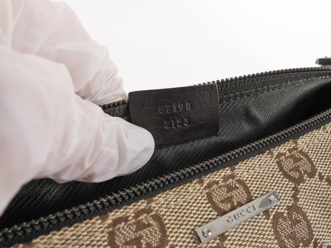 Gucci Brown Monogram Canvas Small Boat Bag