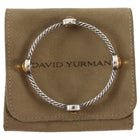 David Yurman Silver Yellow Citrine Sterling Chatelaine Station Cable Bangle 3mm