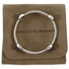 David Yurman Black Hematite and Sterling Silver Chatelaine Station Cable Bangle 3mm