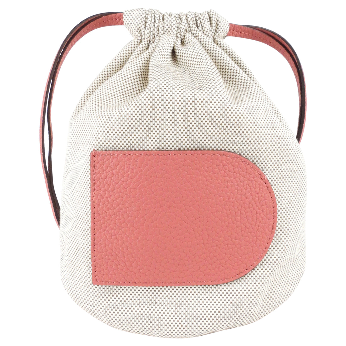 Delvaux Pink Leather and Canvas Cosmetic Pouch