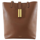 Demellier Tan Brown Leather Vertical Vancouver Tote Bag