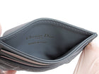 Dior Blue Grey Quilted Cannage Leather Caro Freesia Card Holder