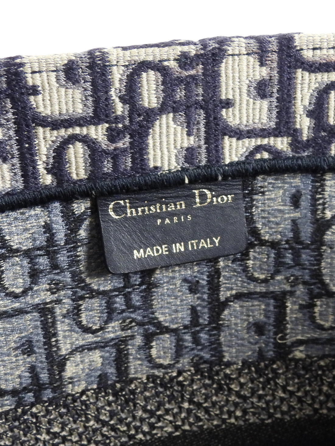 Dior Navy Blue Oblique Canvas Medium Book Tote Bag 2019
