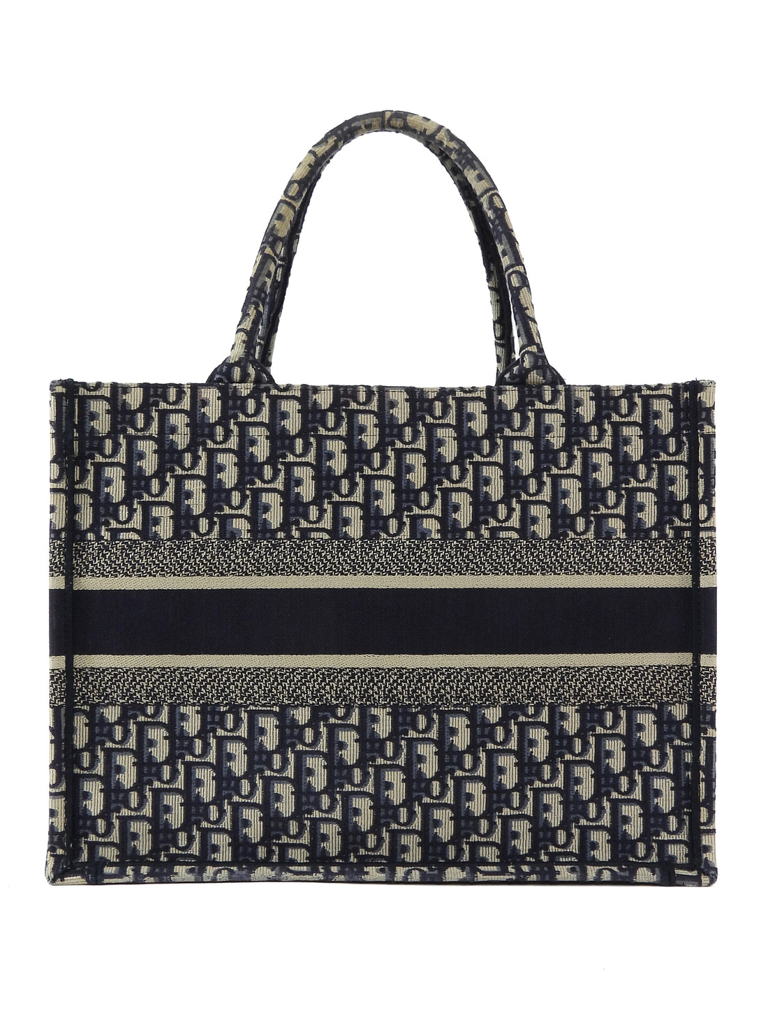 Dior Navy Blue Oblique Canvas Medium Book Tote Bag 2019