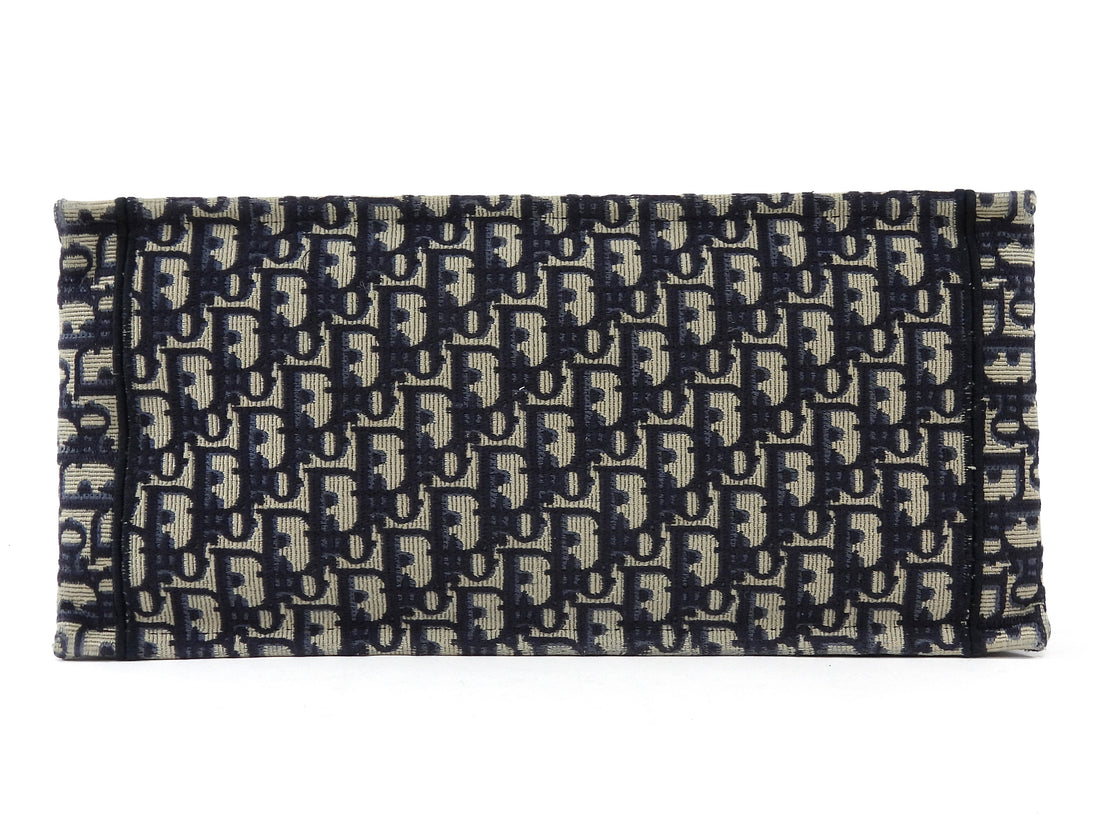 Dior Navy Blue Oblique Canvas Medium Book Tote Bag 2019