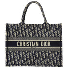 Dior Navy Blue Oblique Canvas Medium Book Tote Bag 2019