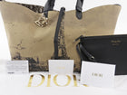 Dior Taupe Black Large Toujours Oblique Nylon Eiffel Tower Large Tote Bag