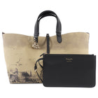 Dior Taupe Black Large Toujours Oblique Nylon Eiffel Tower Large Tote Bag