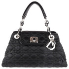 Christian Dior 2009 Black Cannage Quilted Fabric Tote Bag