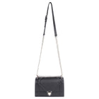 Dior Black Grained Leather Diorama Chain Flap Bag