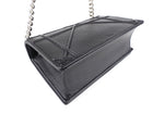 Dior Black Grained Leather Diorama Chain Flap Bag
