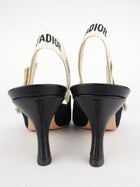 Dior Black Technical Fabric J'adior Ribbon Slingback Comma Heel Pumps - 41
