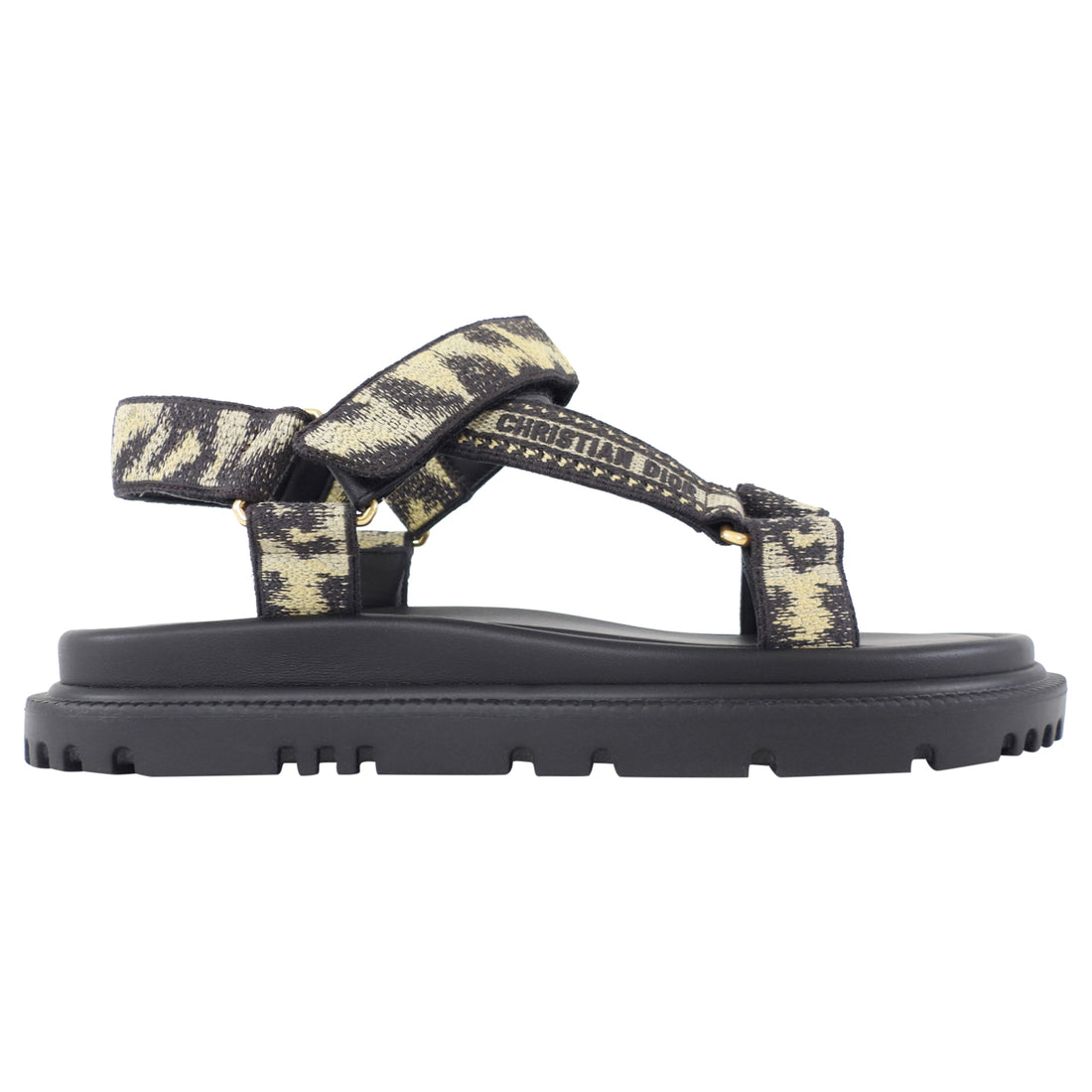 Dior D-Wave Leopard Canvas Sandal - 39