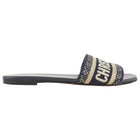 Christian Dior Navy Logo D-Way Flat Sandals - 37