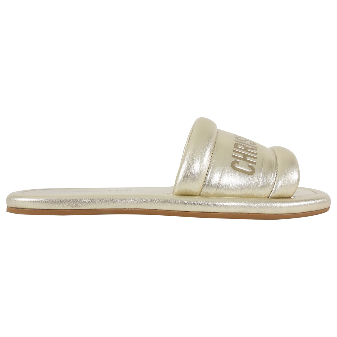 Christian Dior Every D Metallic Leather Sandals Light Gold - 36