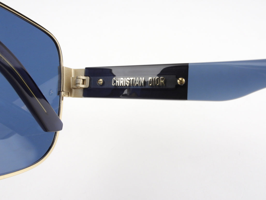 Dior Blue and Gold Tone Square Signature S4U Sunglasses