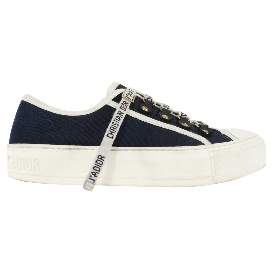 Dior Walk'n'Dior Platform Navy Canvas Sneaker  - 36