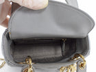 Christian Dior Mini Cannage Quilted Pearly Dove Grey Lady Dior Bag