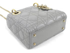 Christian Dior Mini Cannage Quilted Pearly Dove Grey Lady Dior Bag