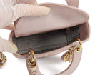 Christian Dior Mini Cannage Quilted Pearly Pale Nude Pink Lady Dior Bag
