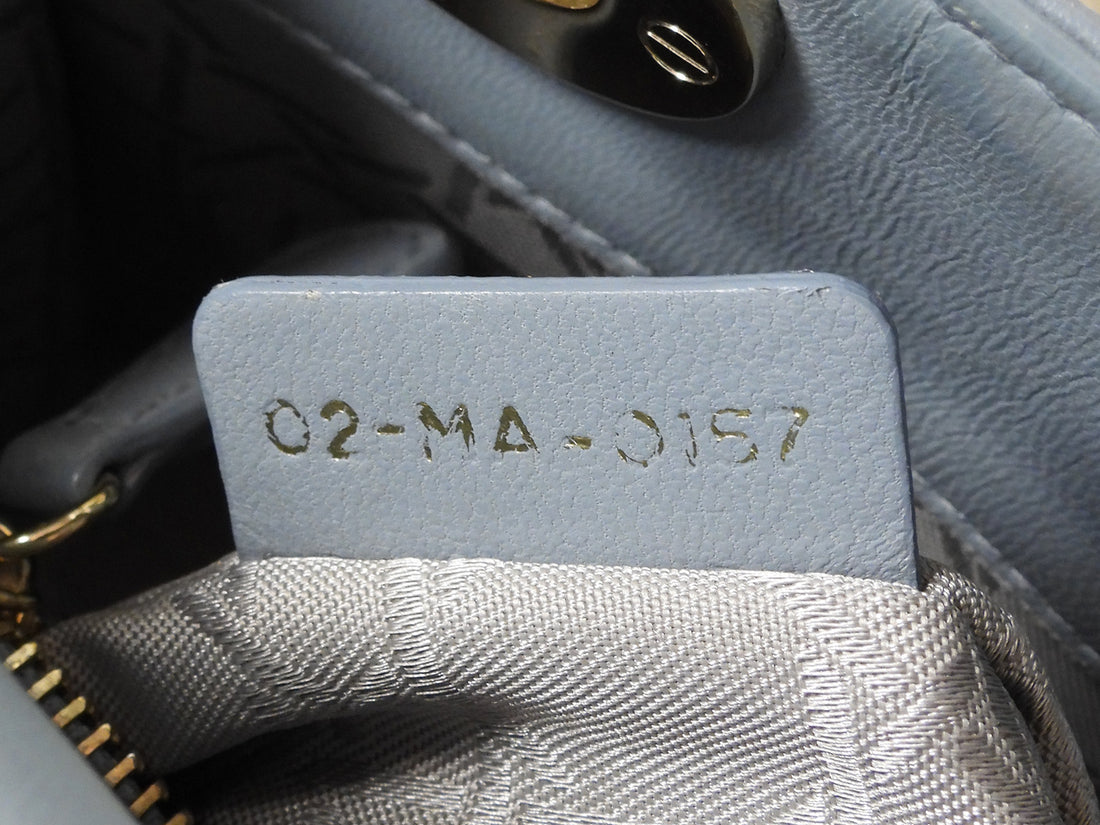 Dior Medium Putty Grey Mini Cannage Quilted Lady Dior Bag