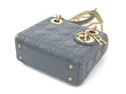 Dior Medium Putty Grey Mini Cannage Quilted Lady Dior Bag