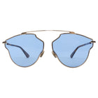 Dior So Real Pop Goldtone Wire Frame Blue Lens Sunglasses
