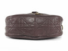 Christian Dior Brown Vintage Cannage Quilted Leather Flap Shoulder Hobo Bag