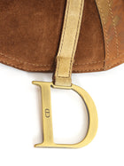 Christian Dior Brown x Galliano Vintage 2002 Suede Pony Hide Large Saddle Bag
