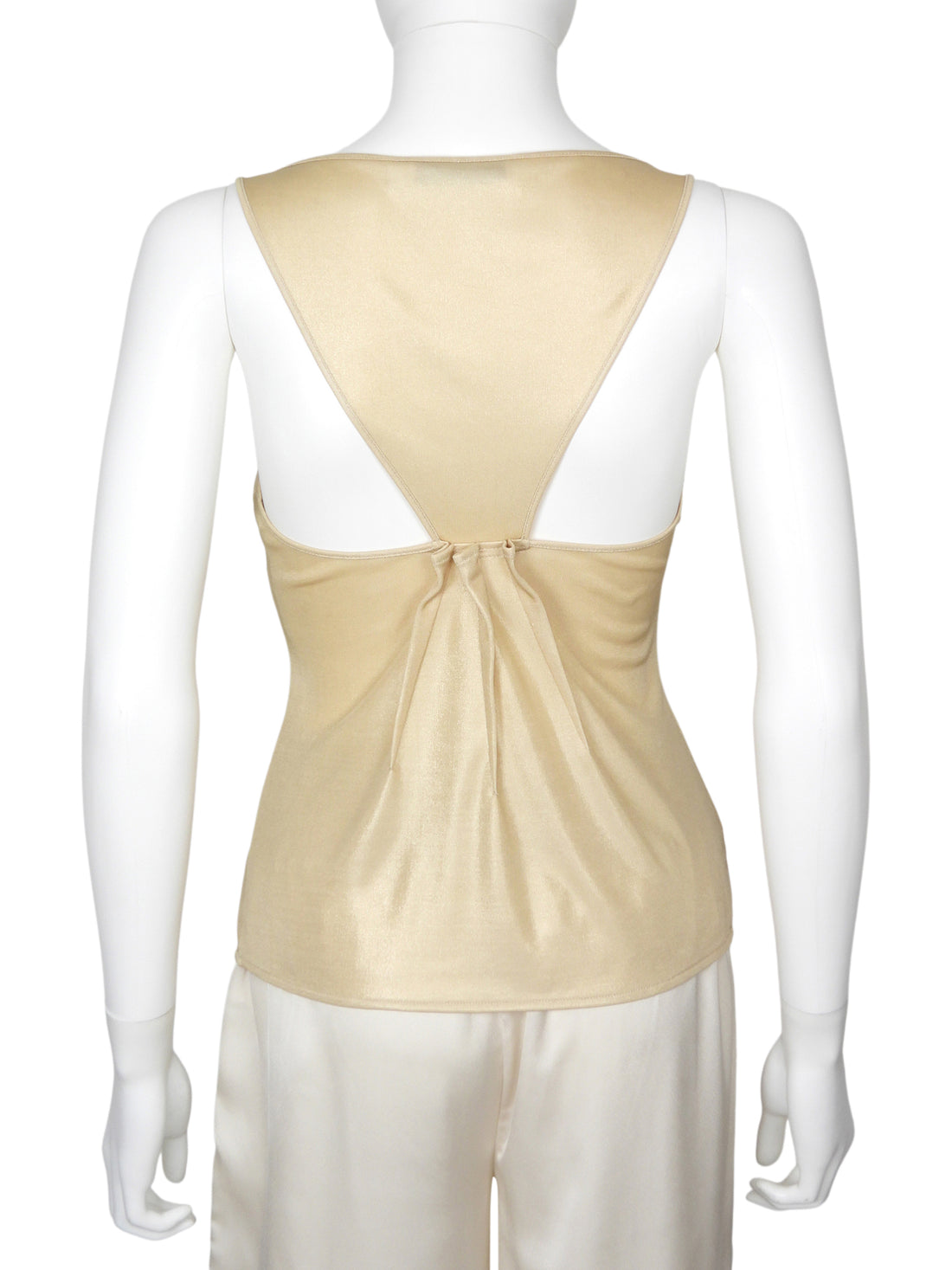 Christian Dior Gold Vintage Lurex Jersey Pleat Tank Top - FR 36 / 4